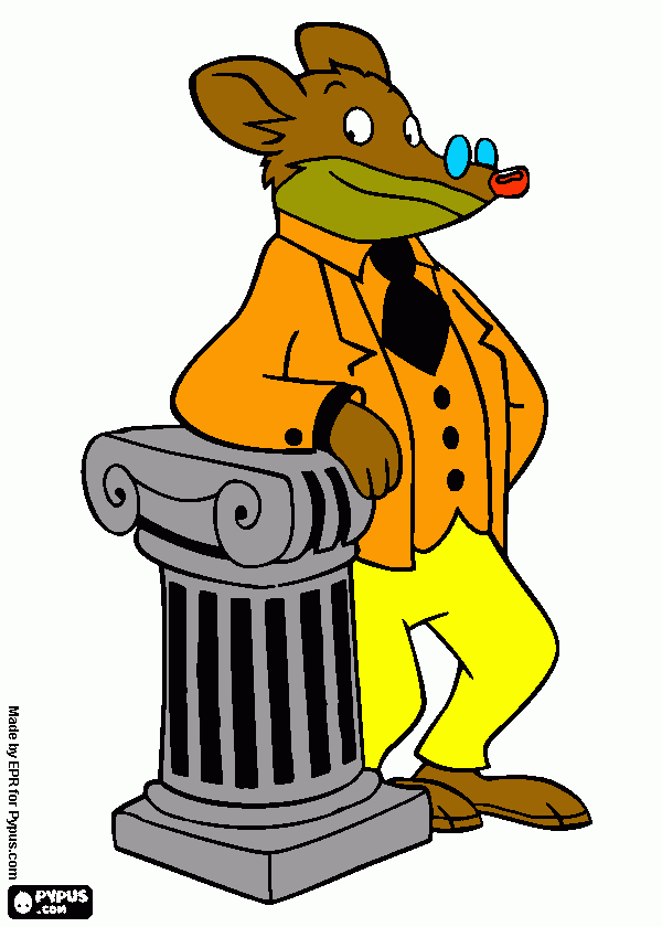 Geronimo Silton es un famoso ratón periodista. para colorear