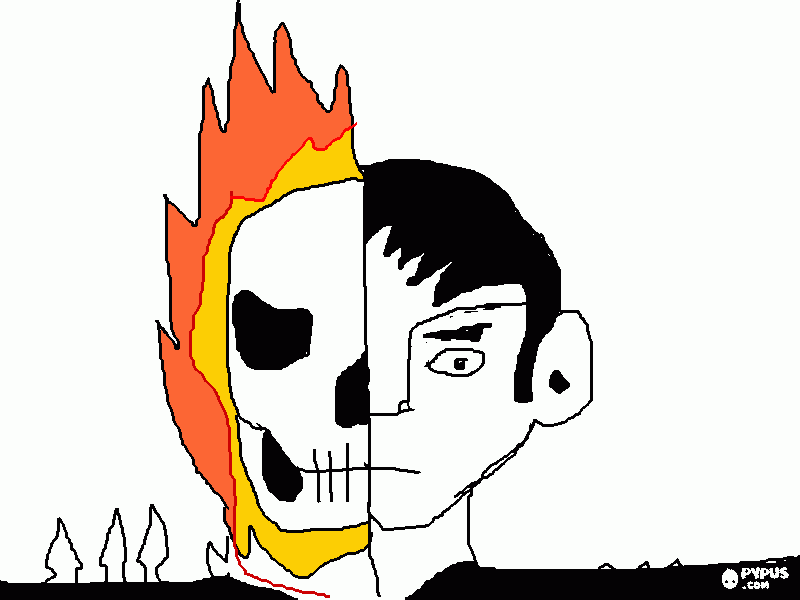 ghost rider para colorear, ghost rider para imprimir