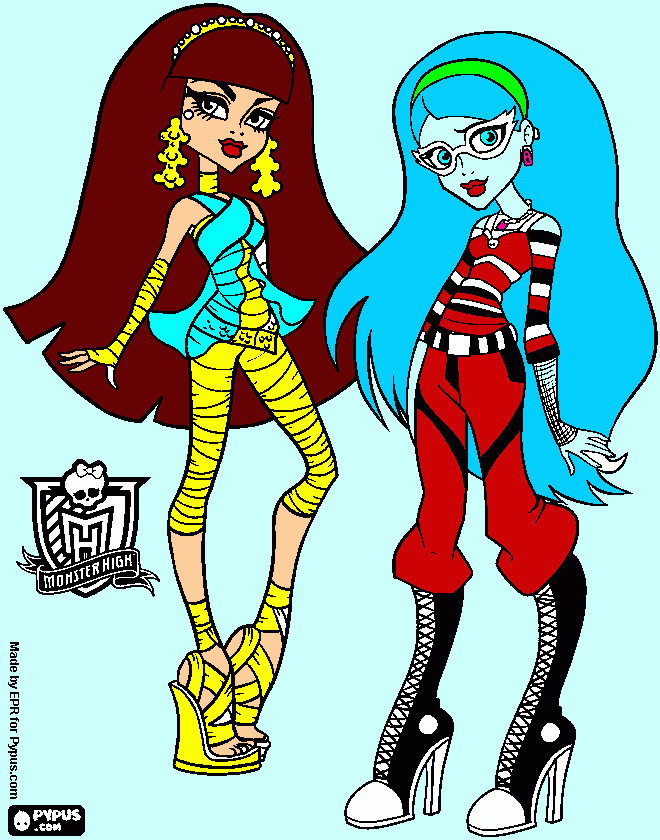 ghoulia es lara siempre obedeciendo a silvia por eso silvia es cleo de nile XD para colorear