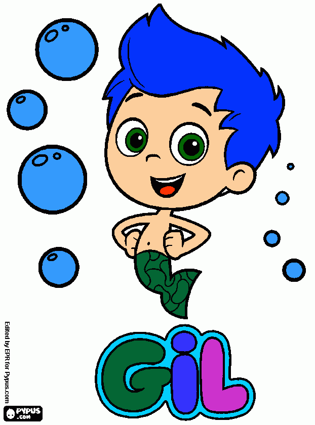 Gil de bubble guppies para colorear