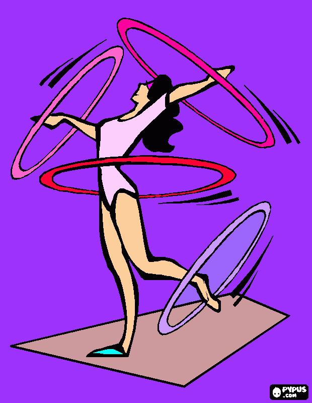 gimnasia  ritmica  con  aro para colorear