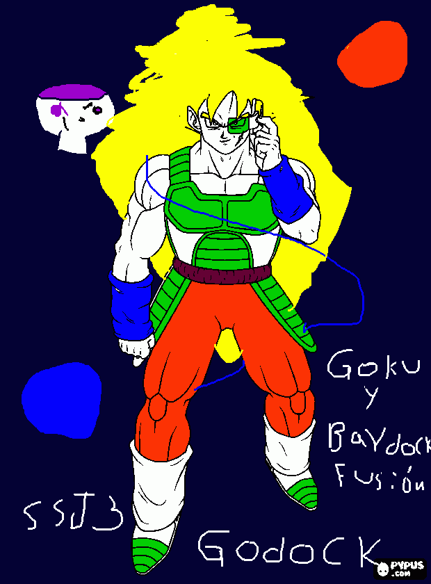 GODOCK SUPER SAYAJAN 3     GOKU YBARDOCK FUSION para colorear