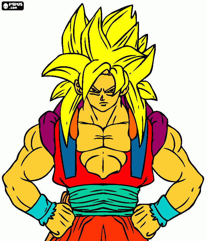 gogeta ssj6 para colorear
