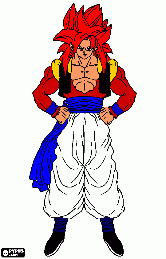 GOGETA SUPER SAYAYINS 4 para colorear