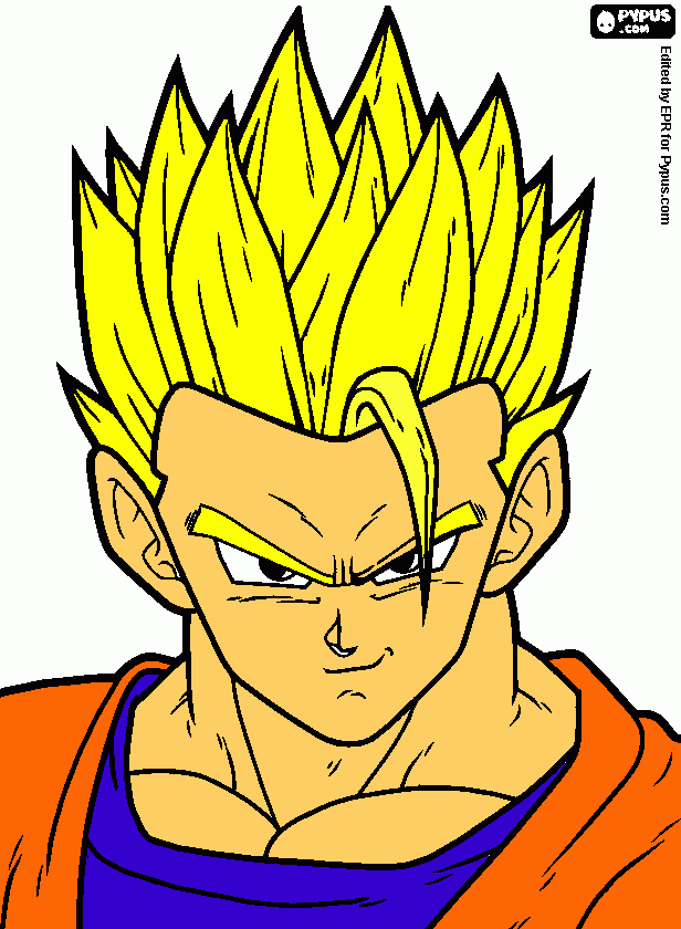 gohan del futuro para colorear