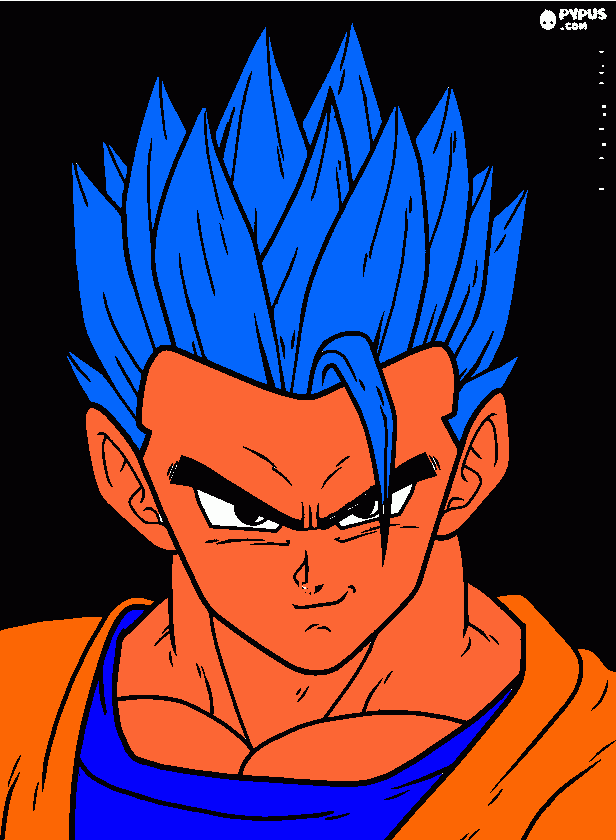 GOHAN DIOS AZUL para colorear
