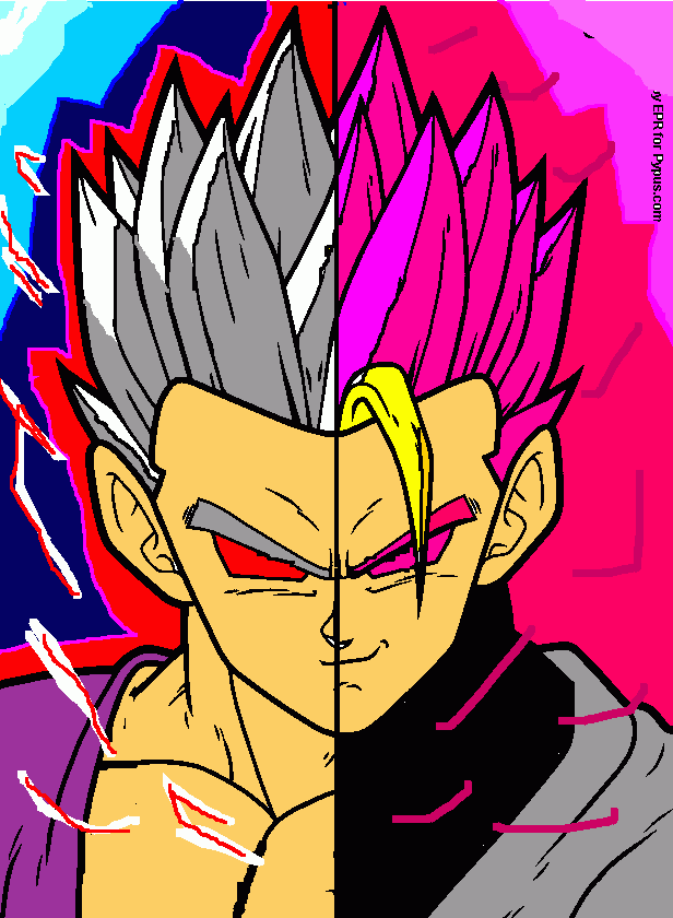 gohan en dos colores para colorear