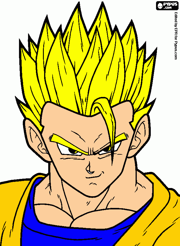 gohan ssj2 difinitino para colorear