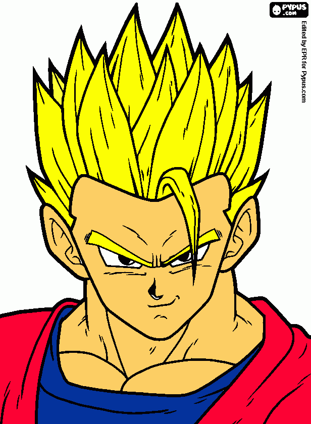 gohan super saiyajin para colorear