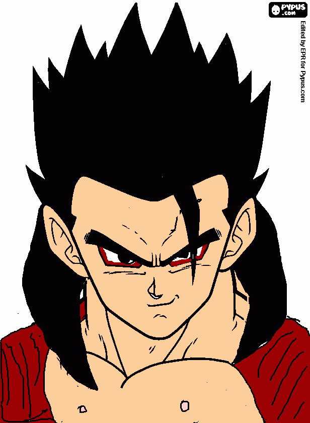 gohan super sayan 4 para colorear