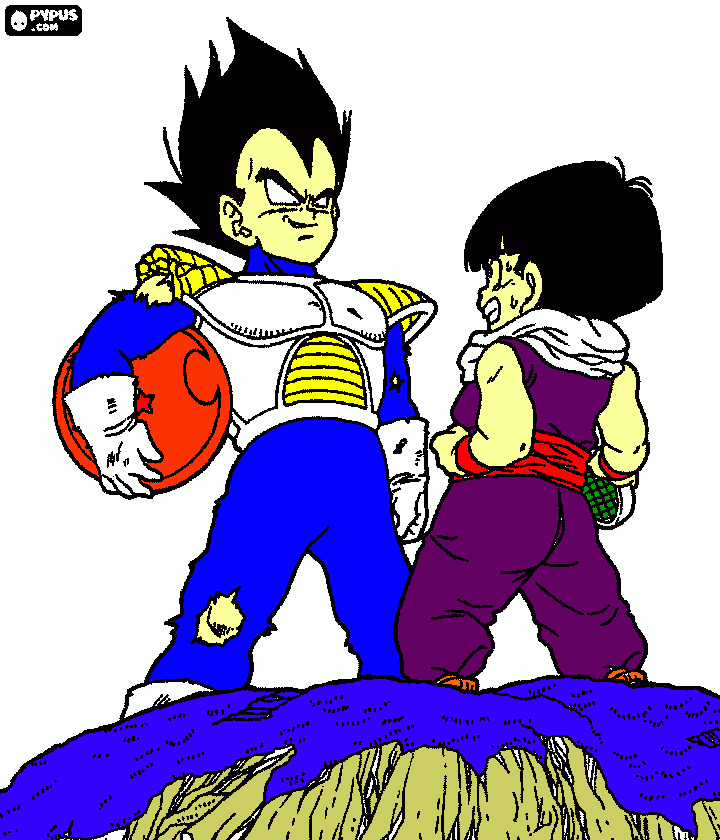 gohan y vegeta en namek para colorear