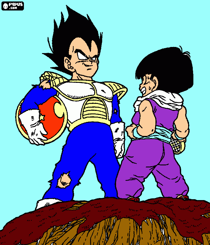 gohan y vegeta para colorear