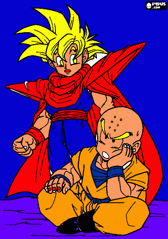 gojan y crilin para colorear