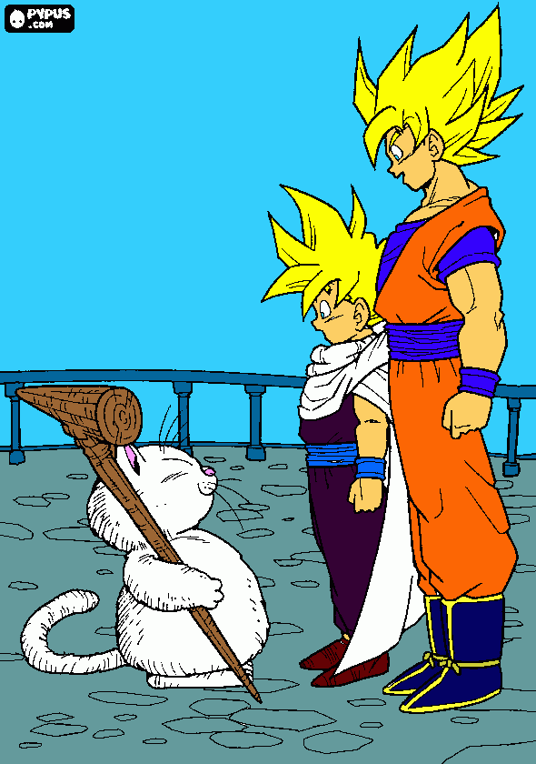 Gokú, gohan y M para colorear, Gokú, gohan y M para imprimir Gokú, gohan y M para colorear, Gokú, gohan y M para imprimir