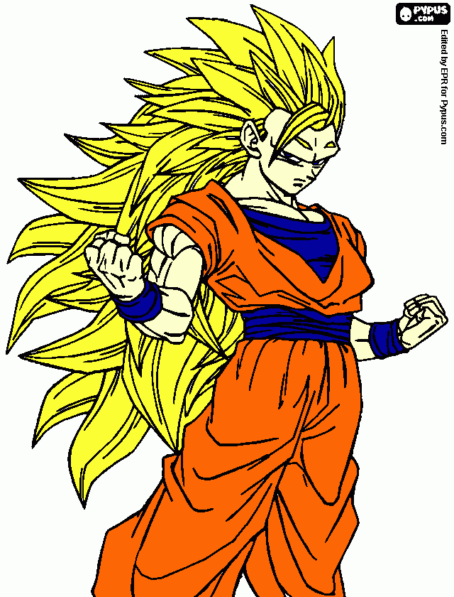 Gokú ssj3 para colorear
