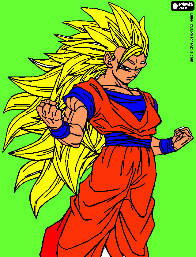 goku 3 para colorear