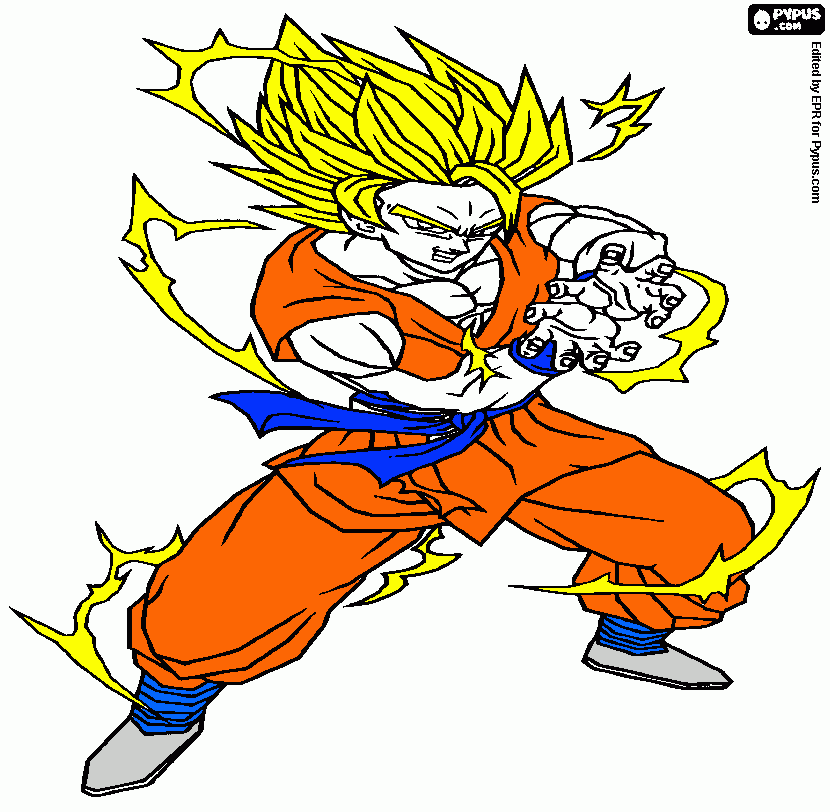 goku asiendo el kamehame kaaaa para colorear