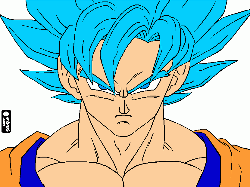 goku blue Dragó para colorear, goku blue Dragó para imprimir