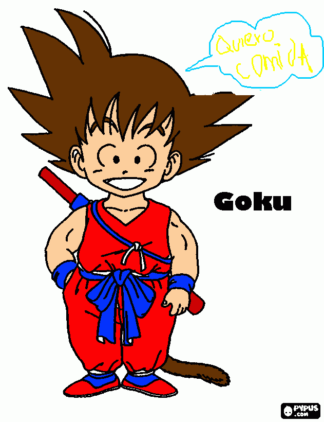 goku chiquito y para colorear, goku chiquito y para imprimir