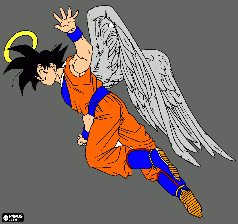 goku con alas para colorear
