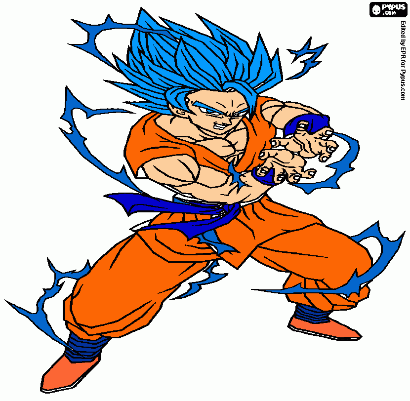 goku dios el mas fuerte para colorear
