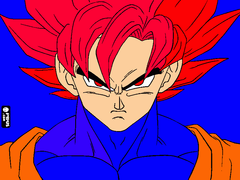 GOKU DIOS SUPER SAYAYIN para colorear