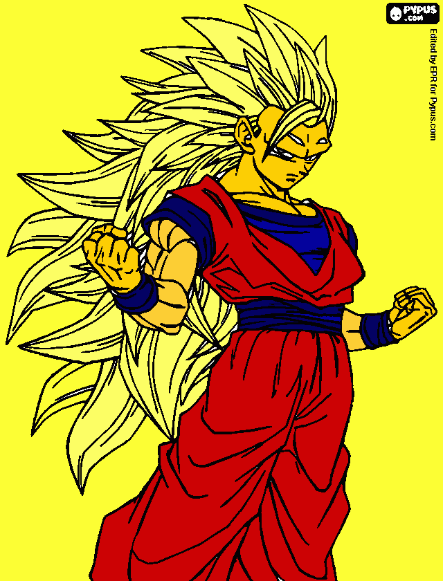 goku en super sayan 3  para colorear