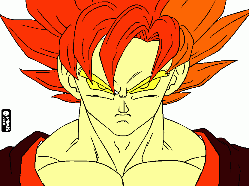 Goku Evil SSj rOJO nARANJA para colorear