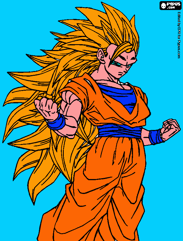goku fase 3 para colorear