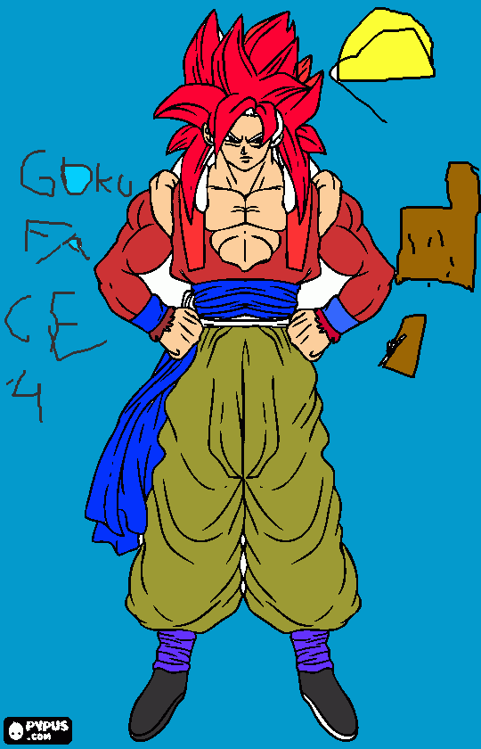 goku fase 4 para colorear, goku fase 4 para imprimir