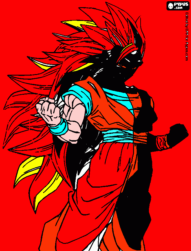 goku fase desconosida para colorear