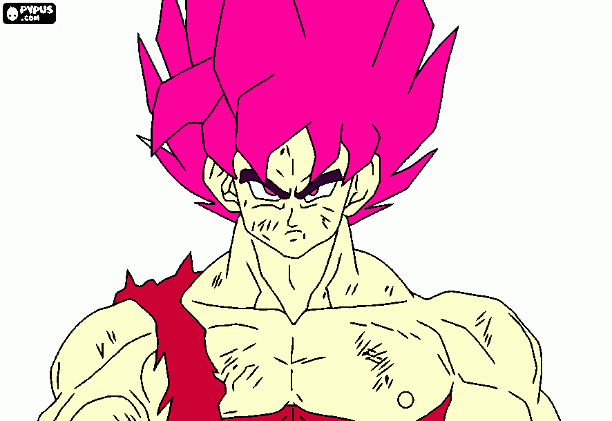 goku fase dios para colorear