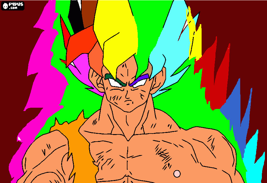 goku fase ??? para colorear