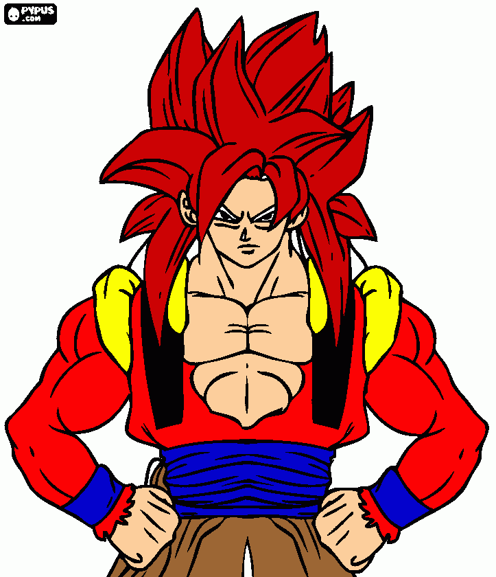 goku funcionado con vegeta fase 4 para colorear