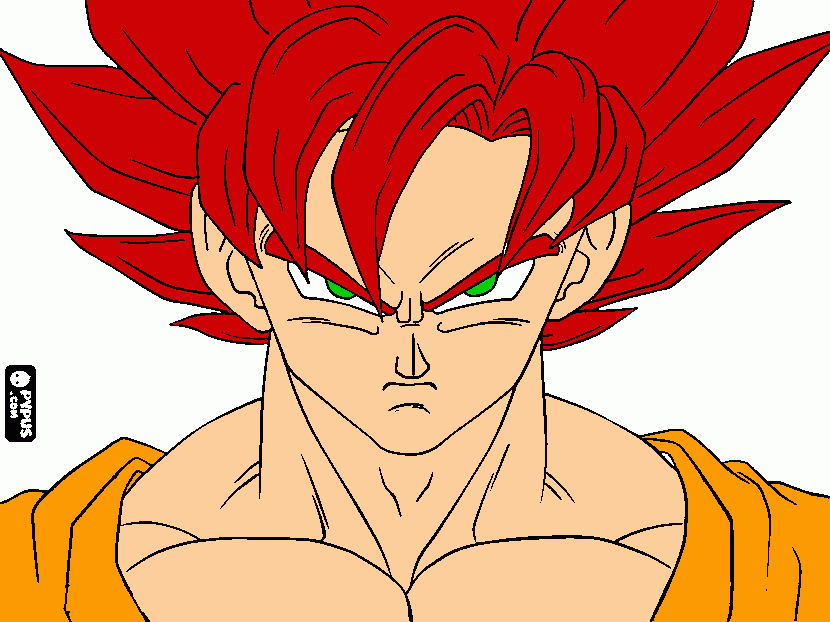 goku god para colorear