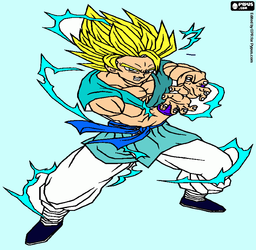 goku haciendo el kamehameha para colorear