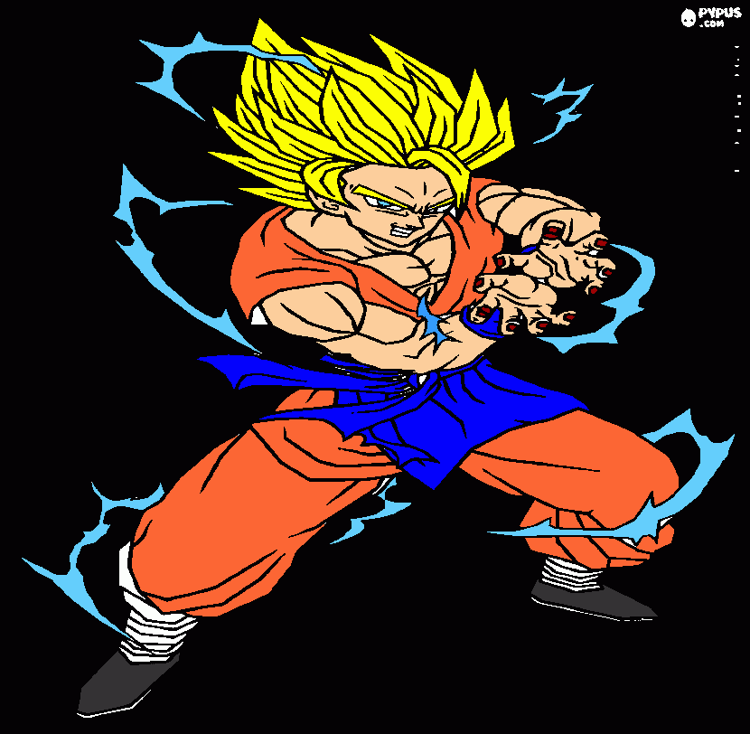 GOKU LANZANDO EL KAMEKAMEHA para colorear