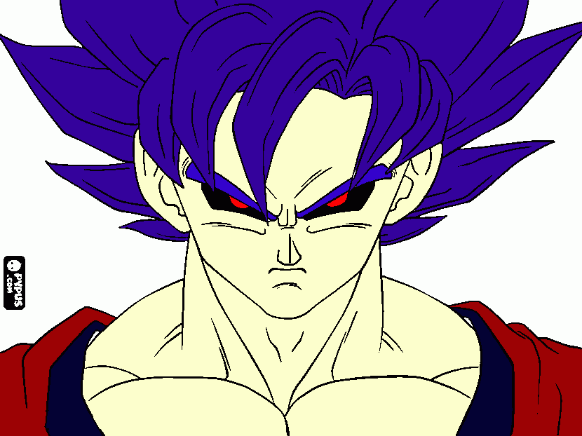 goku maligno para colorear