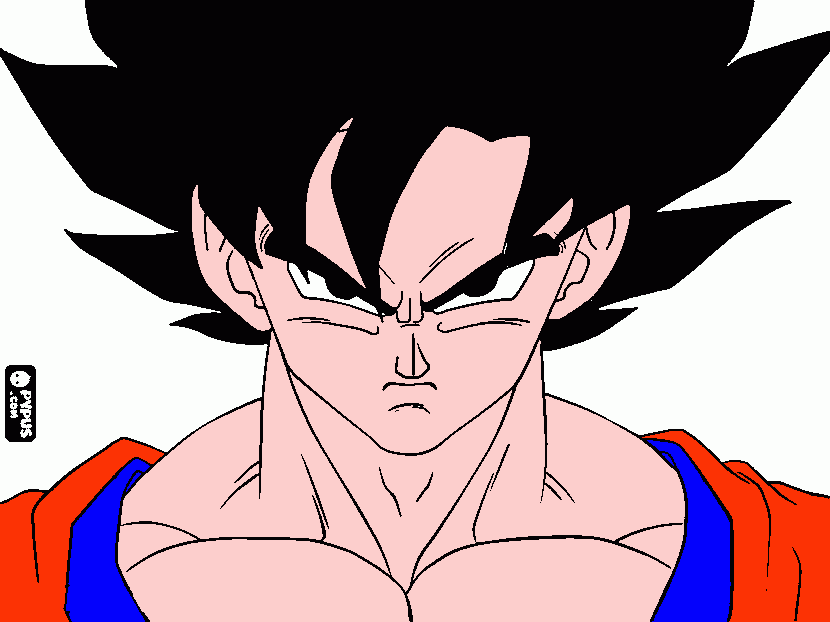 goku pintado  para colorear
