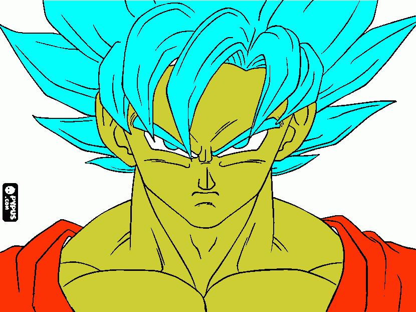 goku  sayayin  asul para colorear