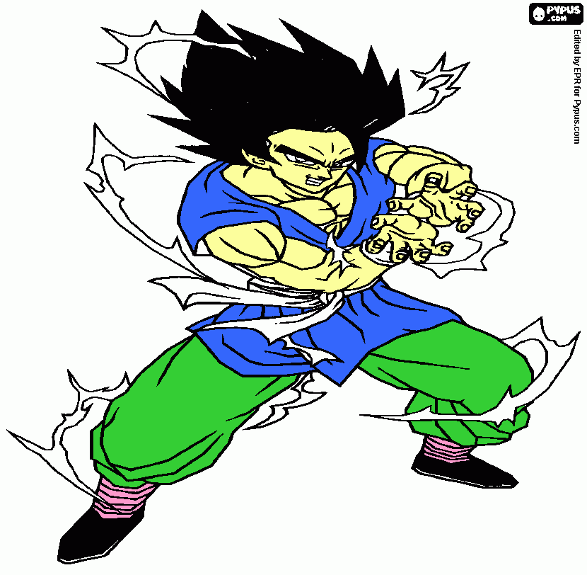 Goku Sayayin Fase 0 para colorear