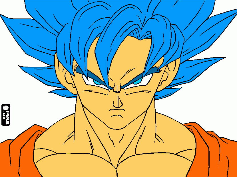 Goku sjj blue para colorear
