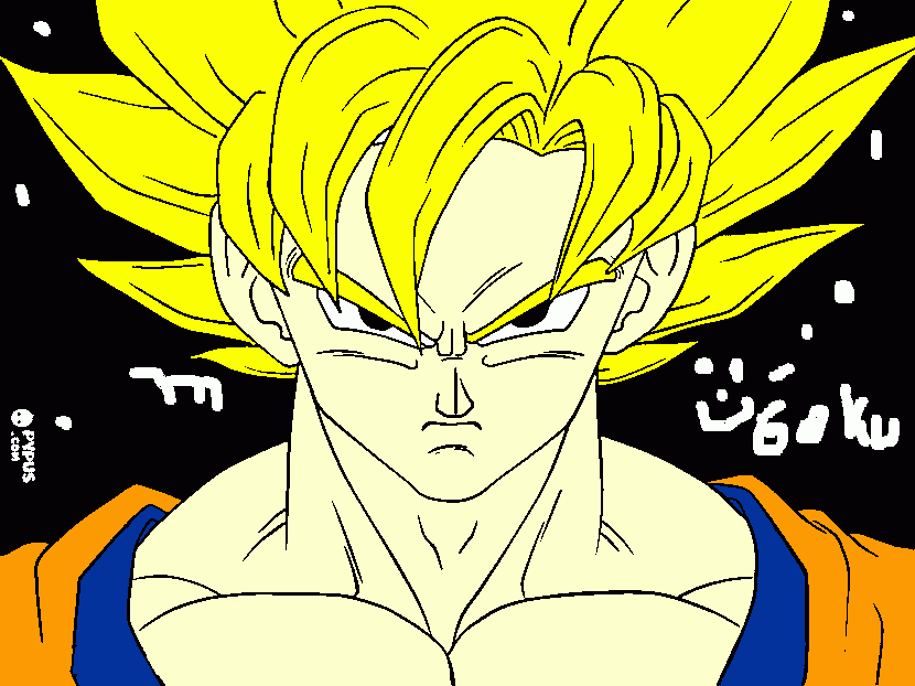 goku ss 2 creo  para colorear