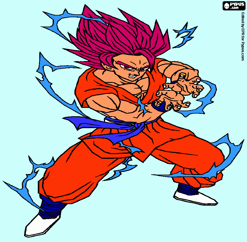 Goku ss2 Dios para colorear
