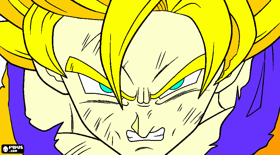 goku ssj 2 despues de pelear con vegeta ssj 2 para colorear