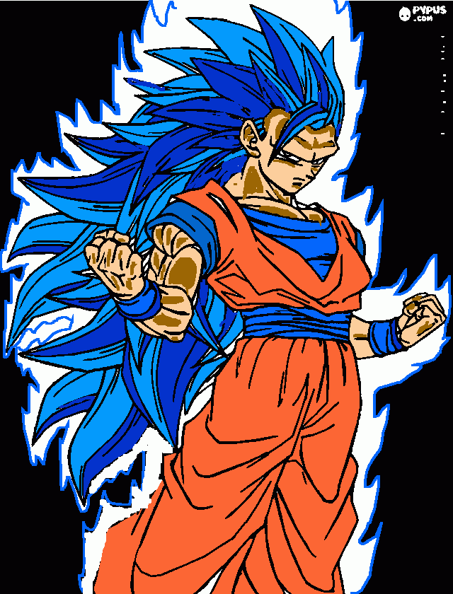 goku ssj 3 blue para colorear