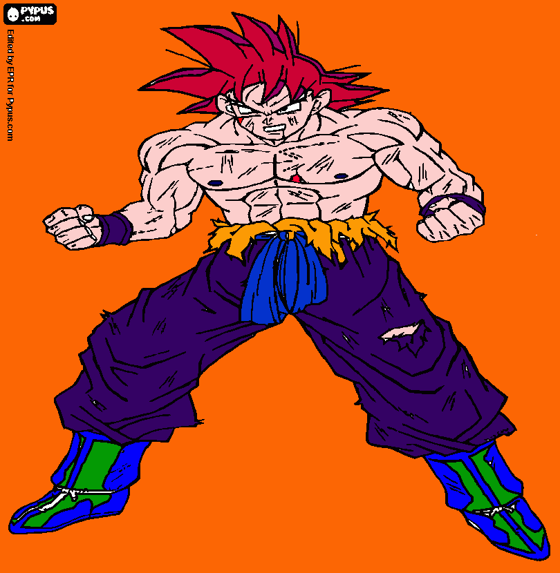 goku ssj dios para colorear