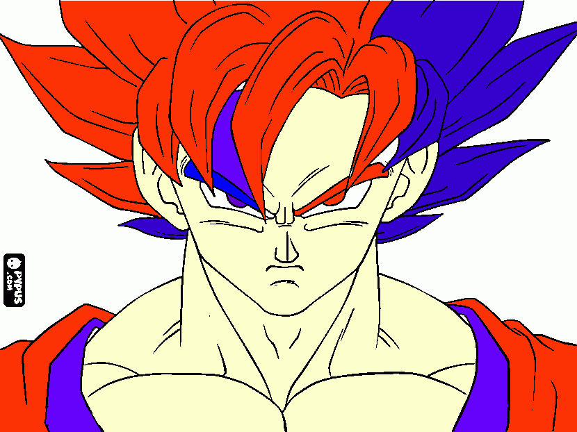 Goku Ssj Hibrido para colorear
