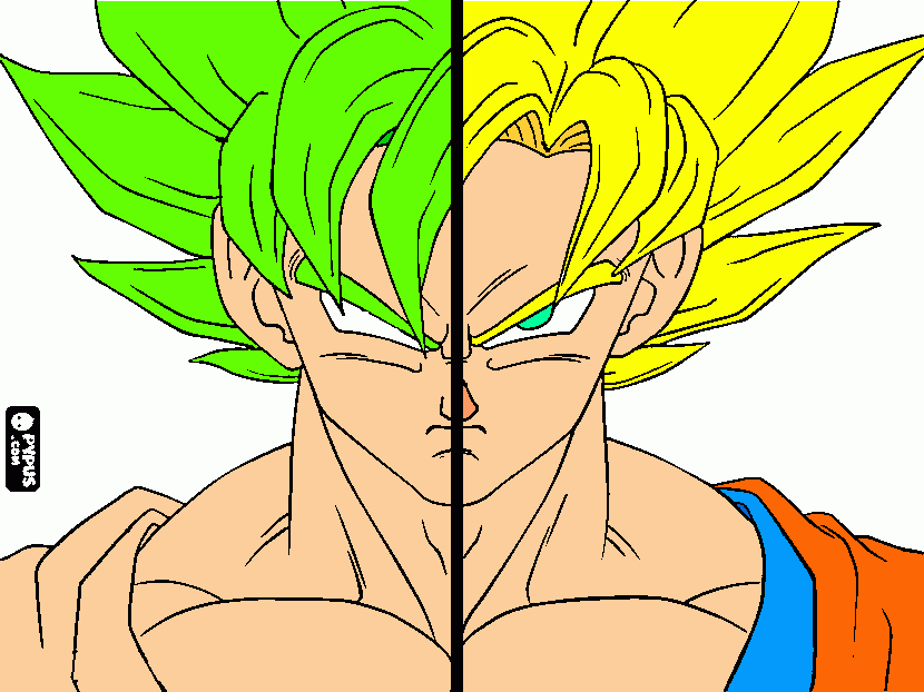 Goku Ssj vs Bro para colorear, Goku Ssj vs Bro para imprimir