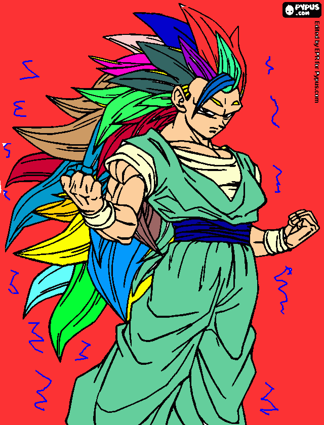 GOKU SSJ100 para colorear